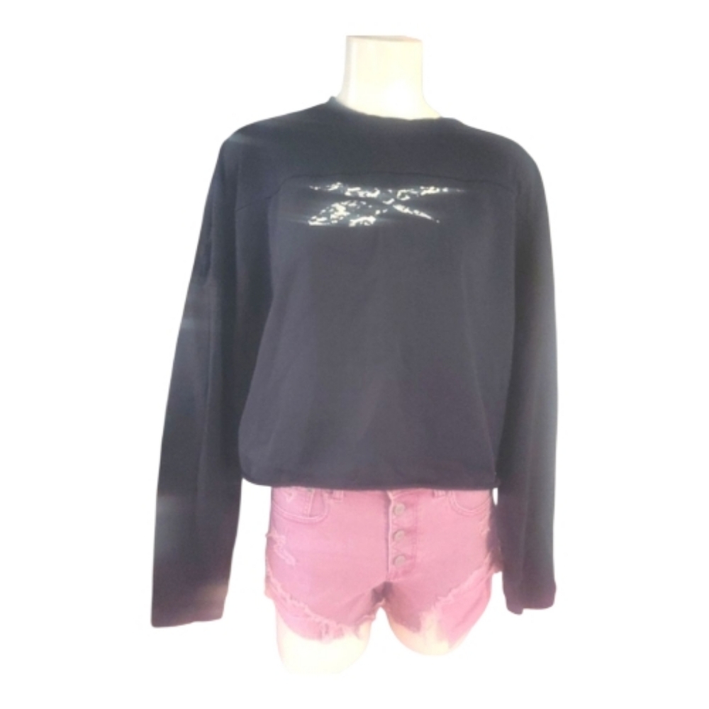 Reebok Black Sweatshirt with Logo Detail